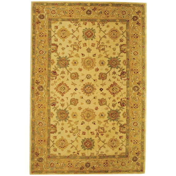 SAFAVIEH Anatolia Stella Traditional Wool Area Rug, Ivory/Gold, 5' x 8'