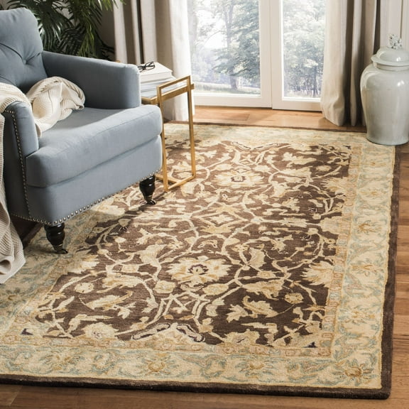 SAFAVIEH Anatolia Stephanie Floral Area Rug, Brown/Tan, 6' x 9'