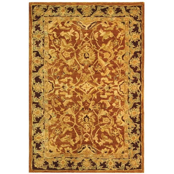 SAFAVIEH Anatolia Stephanie Traditional Wool Area Rug, Brown/Plum, 4' x 6'