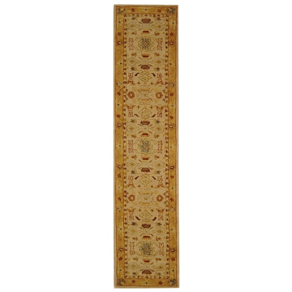 SAFAVIEH Anatolia Stewart Floral Runner Rug, Ivory/Gold, 2'3" x 18'