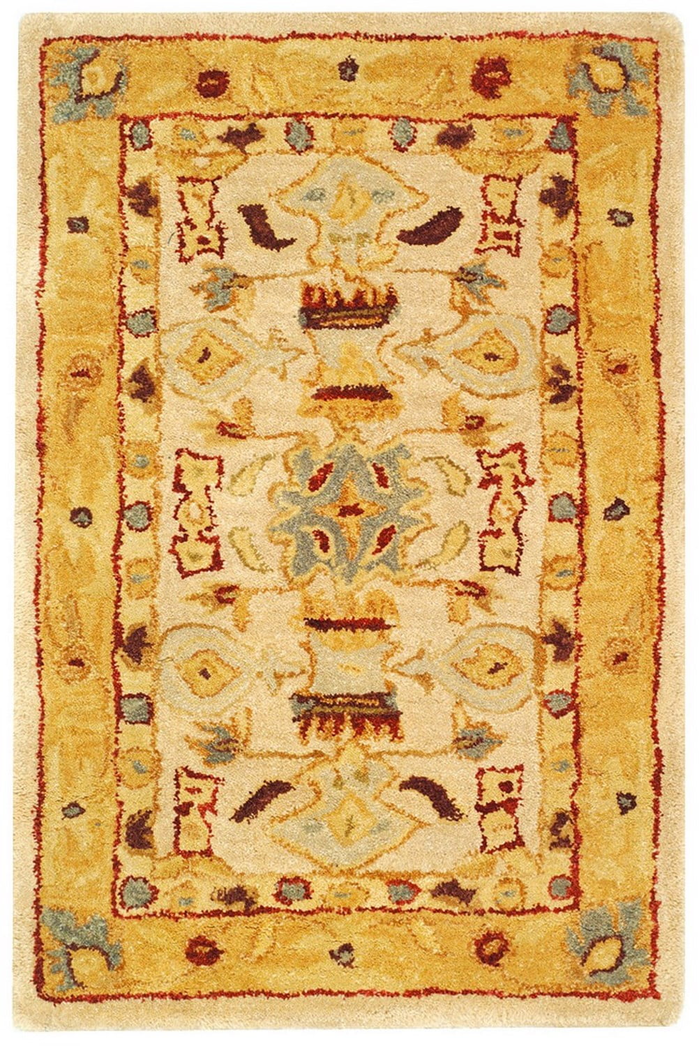 Hand-Tufted Ivory and Gold Wool Accent Rug, 2' x 3'
