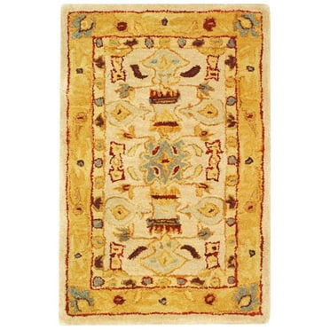 SAFAVIEH Anatolia Stewart Traditional Wool Area Rug, Ivory/Gold, 2' x 3'