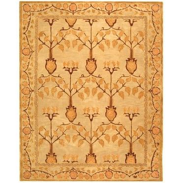 SAFAVIEH Anatolia Sunny Floral Wool Area Rug, Ivory/Gold, 9'6" x 13'6"