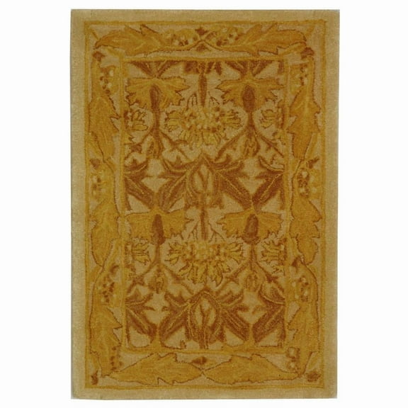SAFAVIEH Anatolia Susan Floral Wool Area Rug, Beige/Gold, 2' x 3'