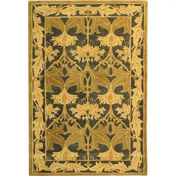 SAFAVIEH Anatolia Susan Floral Wool Area Rug, Navy/Sage, 2' x 3'