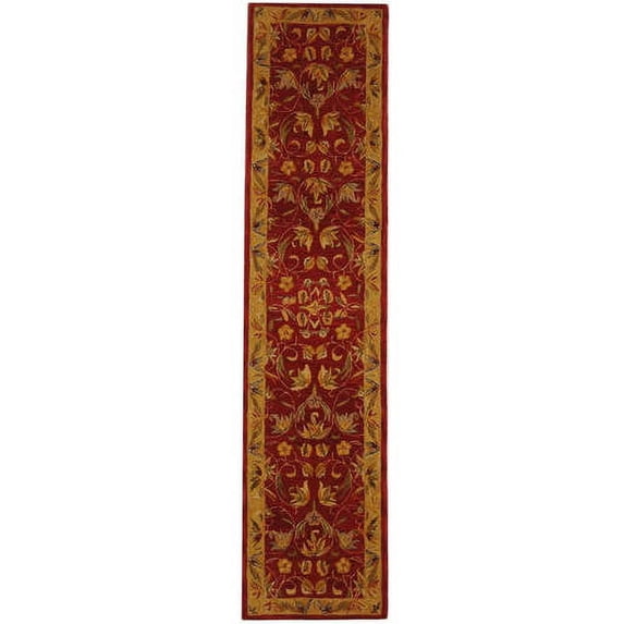 SAFAVIEH Anatolia Timothy Wool Runner Rug, Burgundy/Gold, 2'3" x 10'