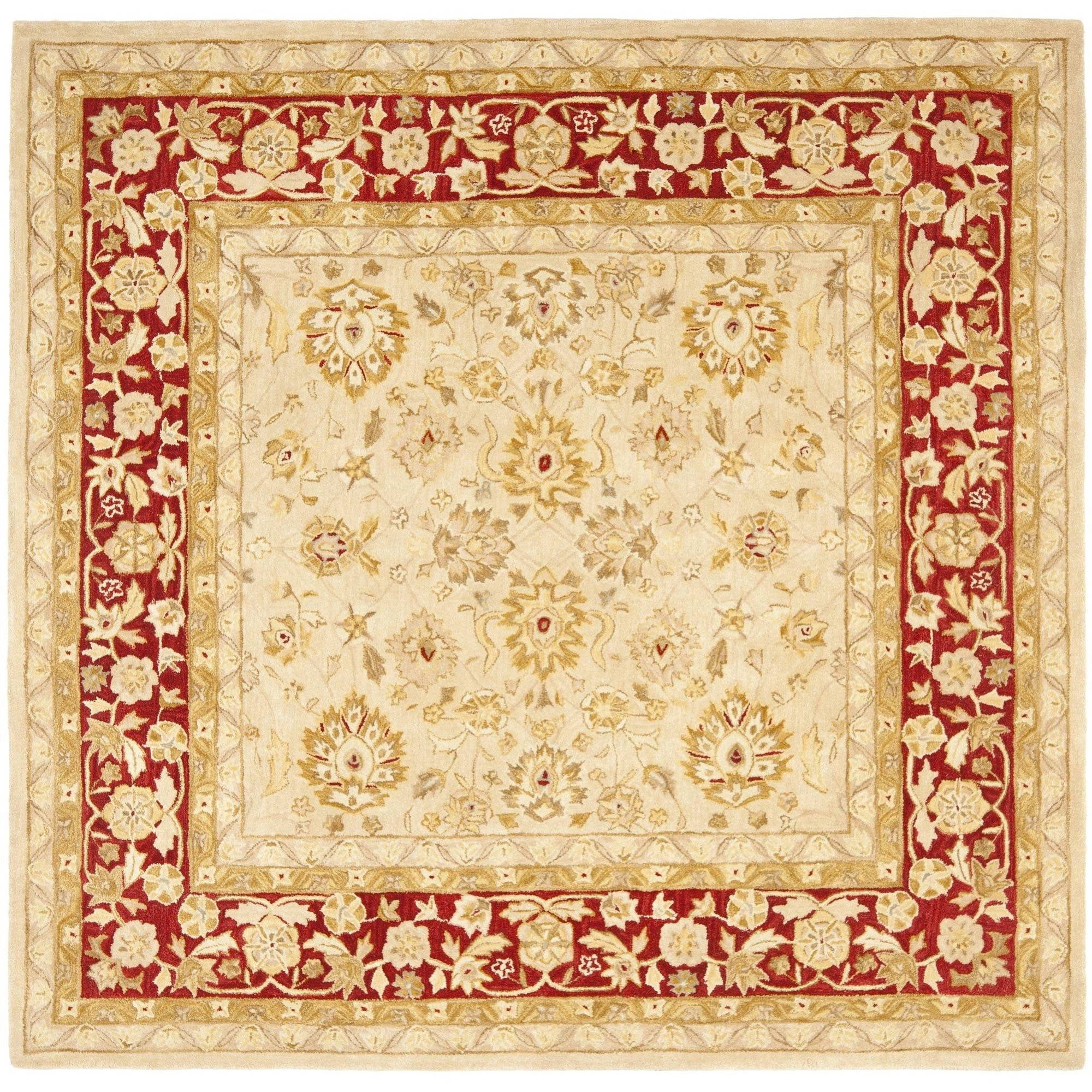 Elegant Anatolia Ivory Wool 8' Square Tufted Area Rug