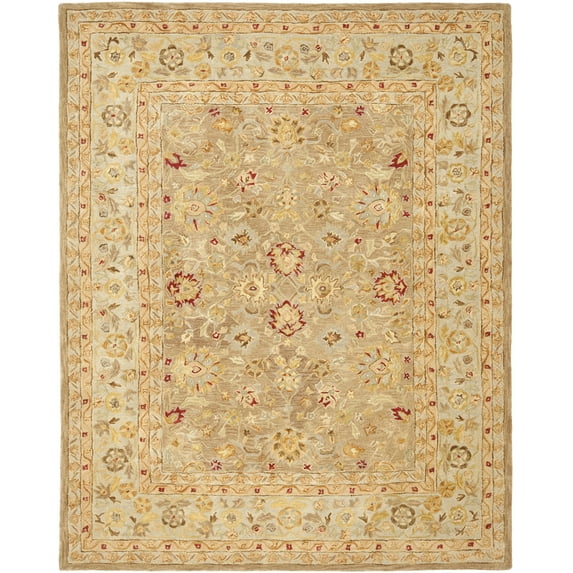 SAFAVIEH Anatolia Tracy Floral Wool Area Rug, Tan/Ivory, 6' x 9'