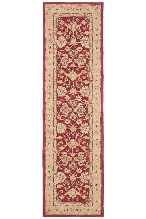 Anatolia Tracy Floral Wool Runner Rug, Red/Ivory, 2'3" x 10'
