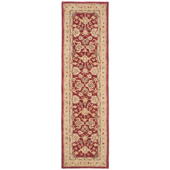SAFAVIEH Anatolia Tracy Floral Wool Runner Rug, Red/Ivory, 2'3" x 10'
