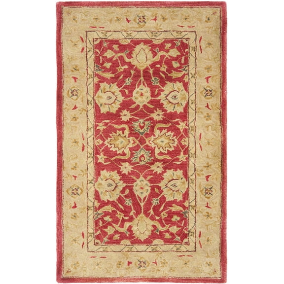 SAFAVIEH Anatolia Tracy Traditional Wool Area Rug, Red/Ivory, 3' x 5'