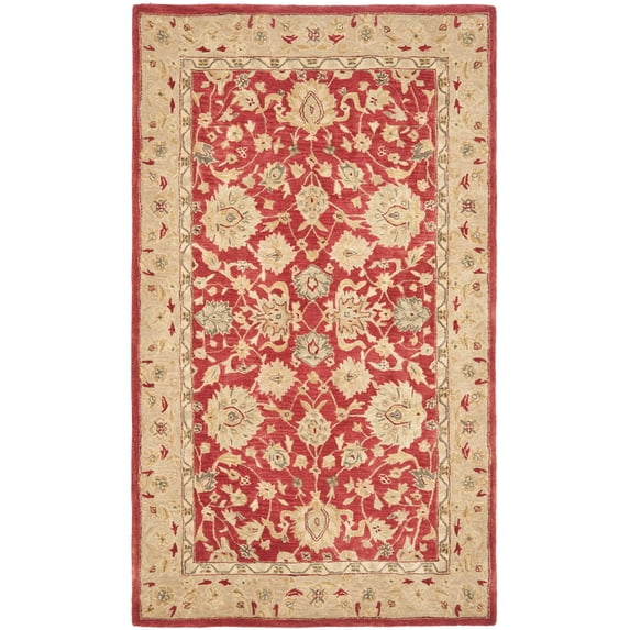 SAFAVIEH Anatolia Tracy Traditional Wool Area Rug, Red/Ivory, 9'6" x 13'6"