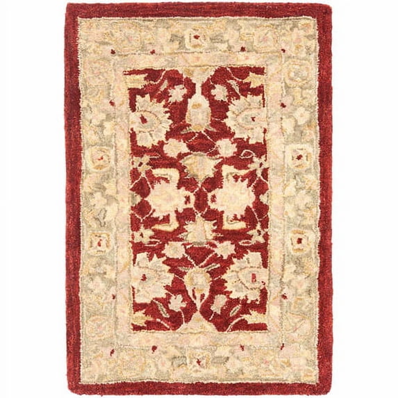 SAFAVIEH Anatolia Tracy Traditional Wool Area Rug, Red/Moss, 3' x 5'
