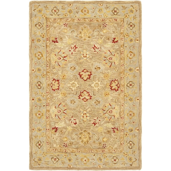 SAFAVIEH Anatolia Tracy Traditional Wool Area Rug, Tan/Ivory, 4' x 6'