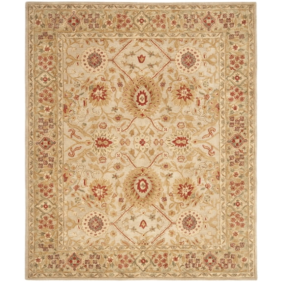 SAFAVIEH Anatolia Trinity Traditional Wool Area Rug, Ivory/Sage, 6' x 9'