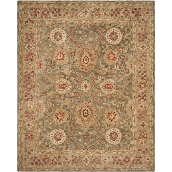 SAFAVIEH Anatolia Trinity Floral Wool Runner Rug, Brown/Ivory, 2'3" x 12'