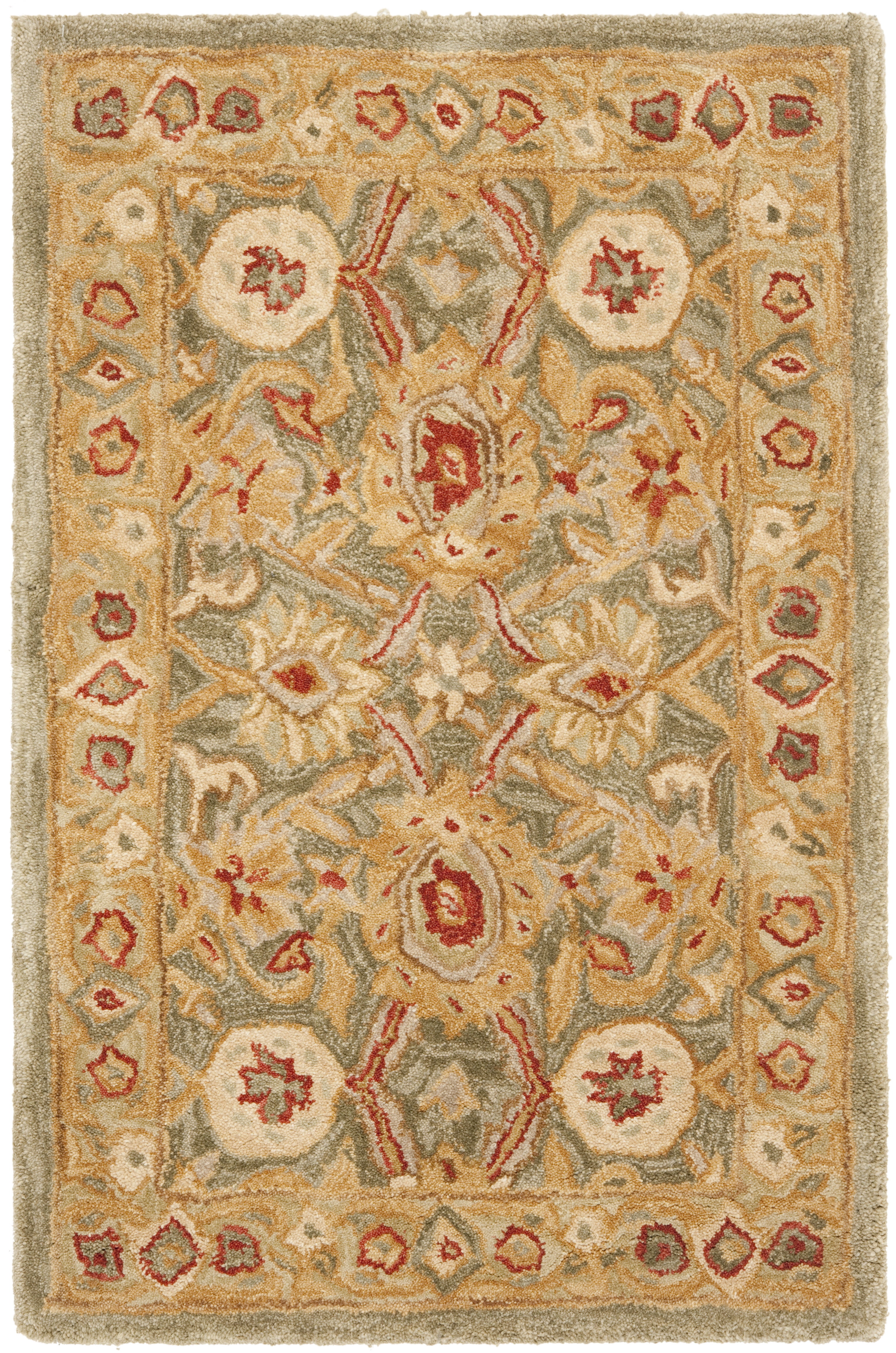 Anatolia 2' x 3' Brown and Ivory Hand Tufted Wool Area Rug