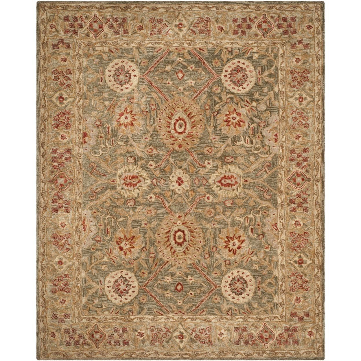 Anatolia Sage and Ivory Hand Tufted Wool Area Rug