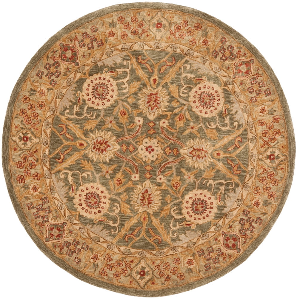 Anatolia Sage and Ivory Round Wool Area Rug