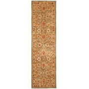 SAFAVIEH Anatolia Trinity Traditional Wool Runner Rug, Sage/Ivory, 2'3" x 8'