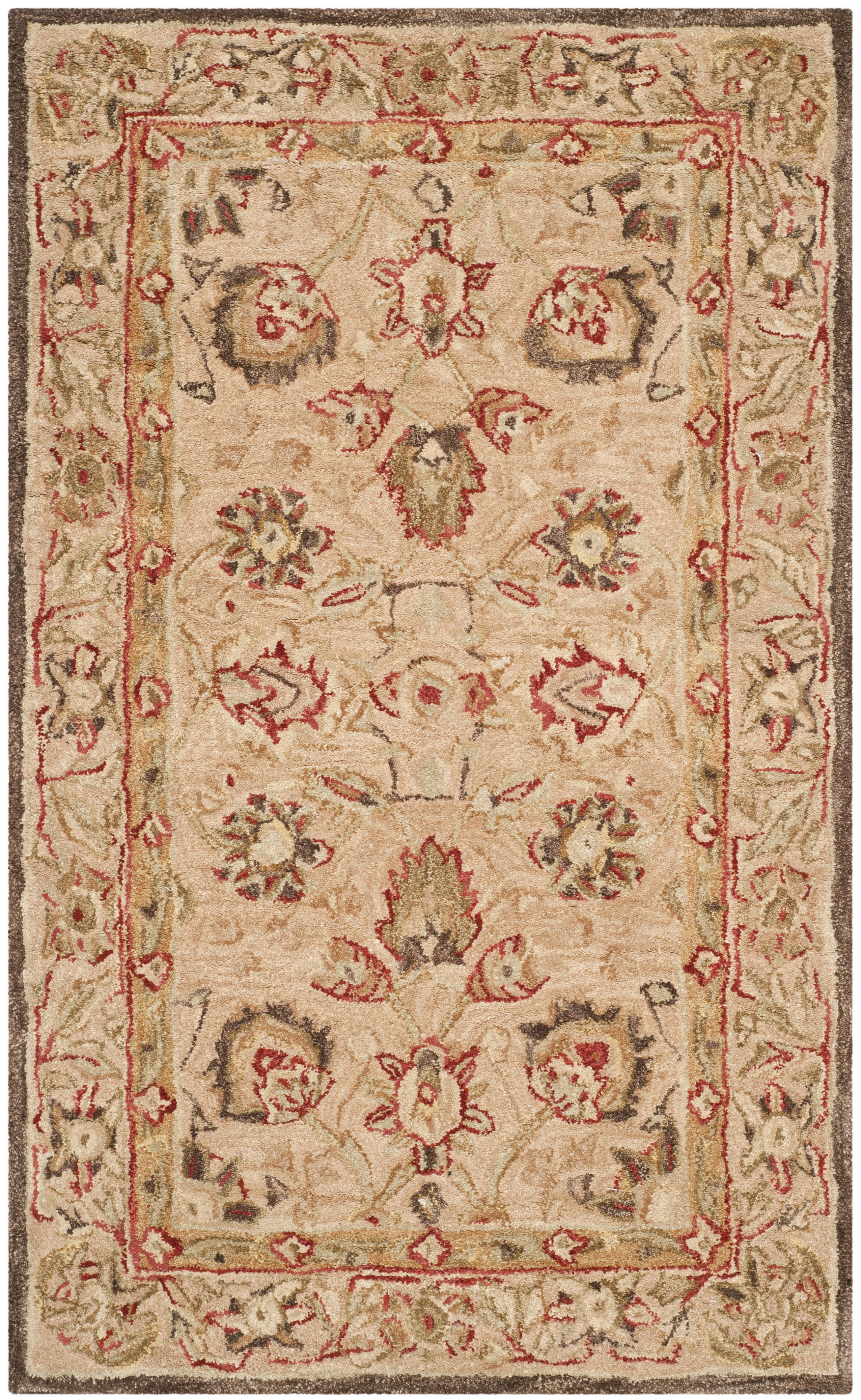 SAFAVIEH Anatolia Venice Floral Wool Area Rug, Beige/Beige, 3' x 5'