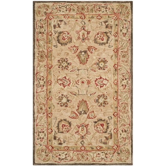 SAFAVIEH Anatolia Venice Floral Wool Area Rug, Beige/Beige, 3' x 5'