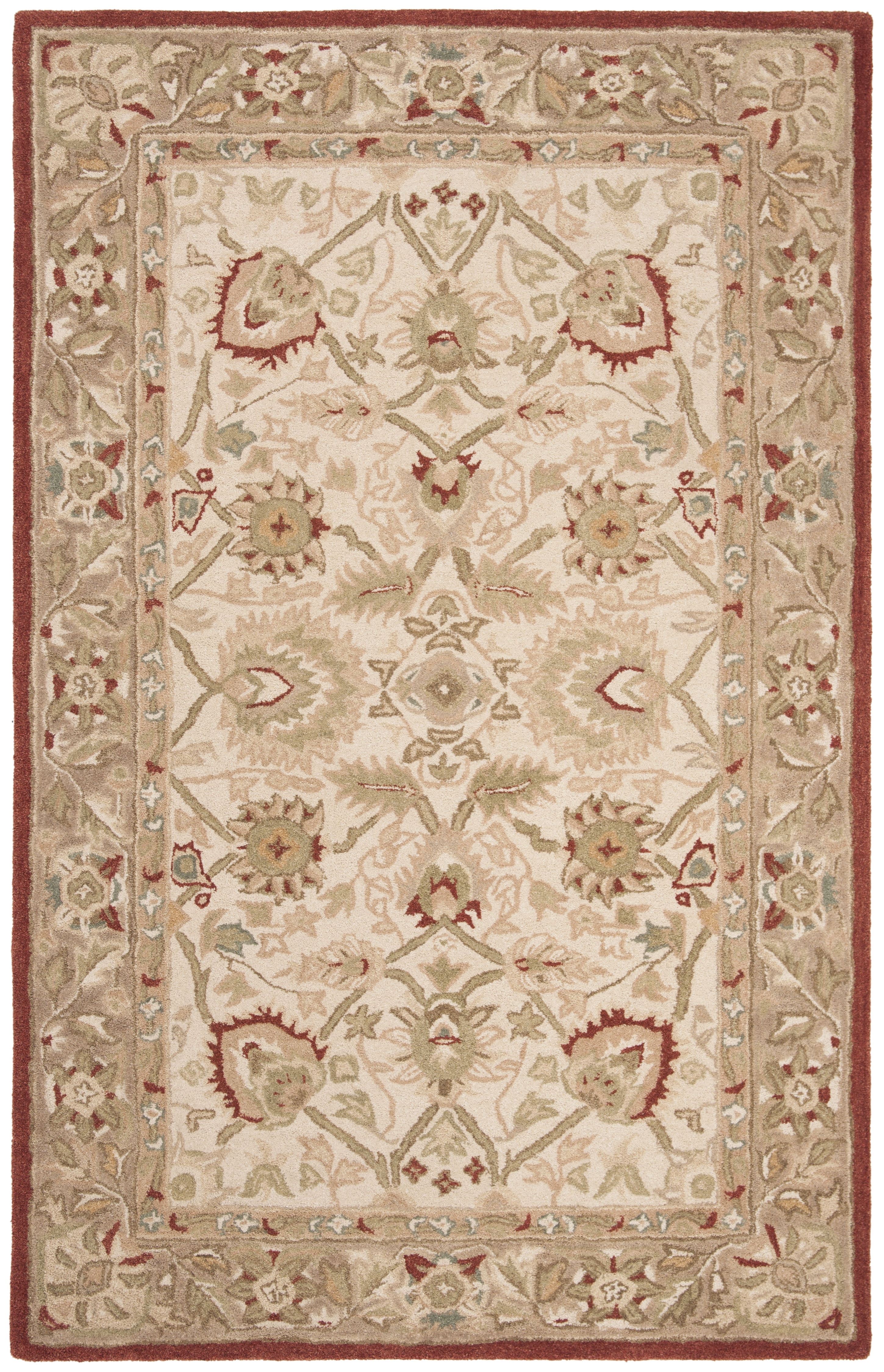SAFAVIEH Anatolia Venice Floral Wool Area Rug, Beige/Rust, 3' x 5'
