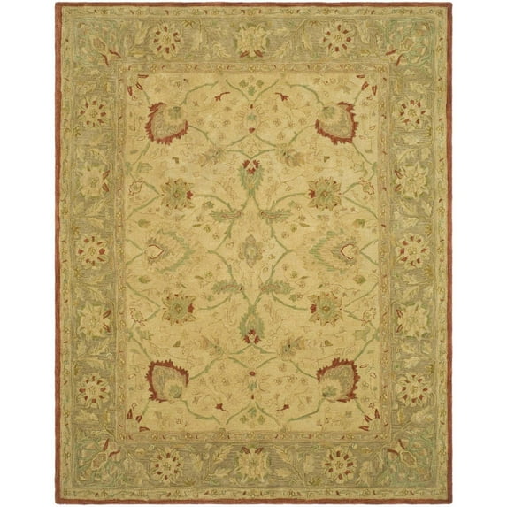 SAFAVIEH Anatolia Venice Traditional Wool Area Rug, Beige/Rust, 9' x 12'