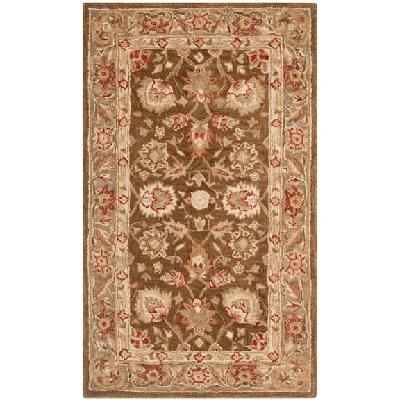 SAFAVIEH Anatolia Venice Traditional Wool Area Rug, Brown/Green, 3' x 5'