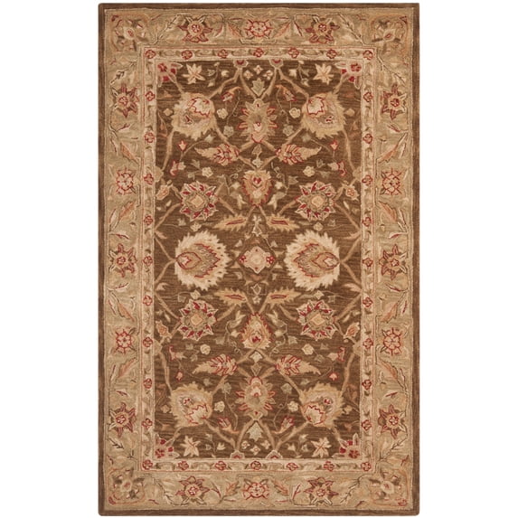 SAFAVIEH Anatolia Venice Traditional Wool Area Rug, Brown/Green, 4' x 6'