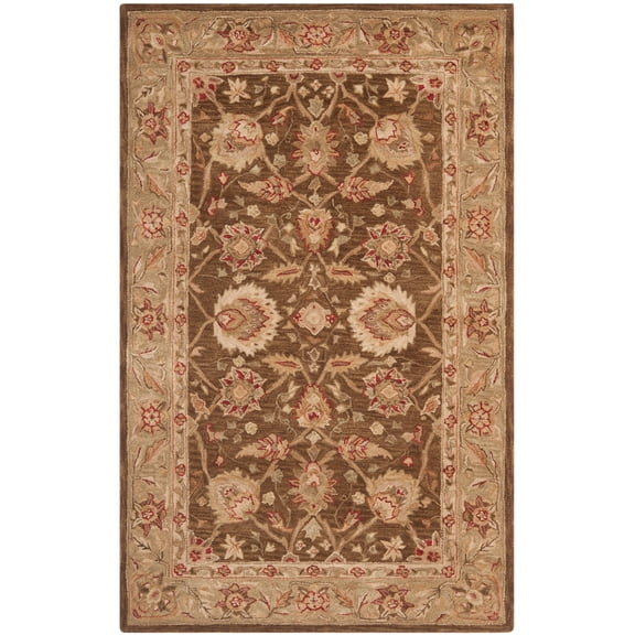 SAFAVIEH Anatolia Venice Traditional Wool Area Rug, Brown/Green, 4' x 6'