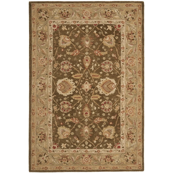 SAFAVIEH Anatolia Venice Traditional Wool Area Rug, Brown/Green, 6' x 9'