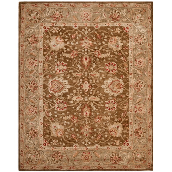 SAFAVIEH Anatolia Venice Traditional Wool Area Rug, Brown/Green, 9' x 12'
