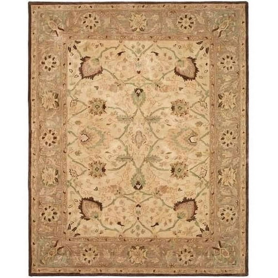 SAFAVIEH Anatolia Venice Traditional Wool Area Rug, Ivory/Brown, 3' x 5'