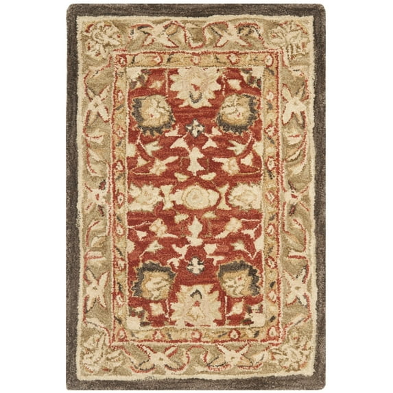SAFAVIEH Anatolia Venice Traditional Wool Area Rug, Rust/Green, 2' x 3'