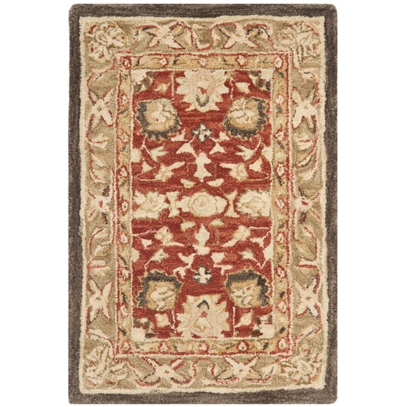 SAFAVIEH Anatolia Venice Traditional Wool Area Rug, Rust/Green, 2' x 3'