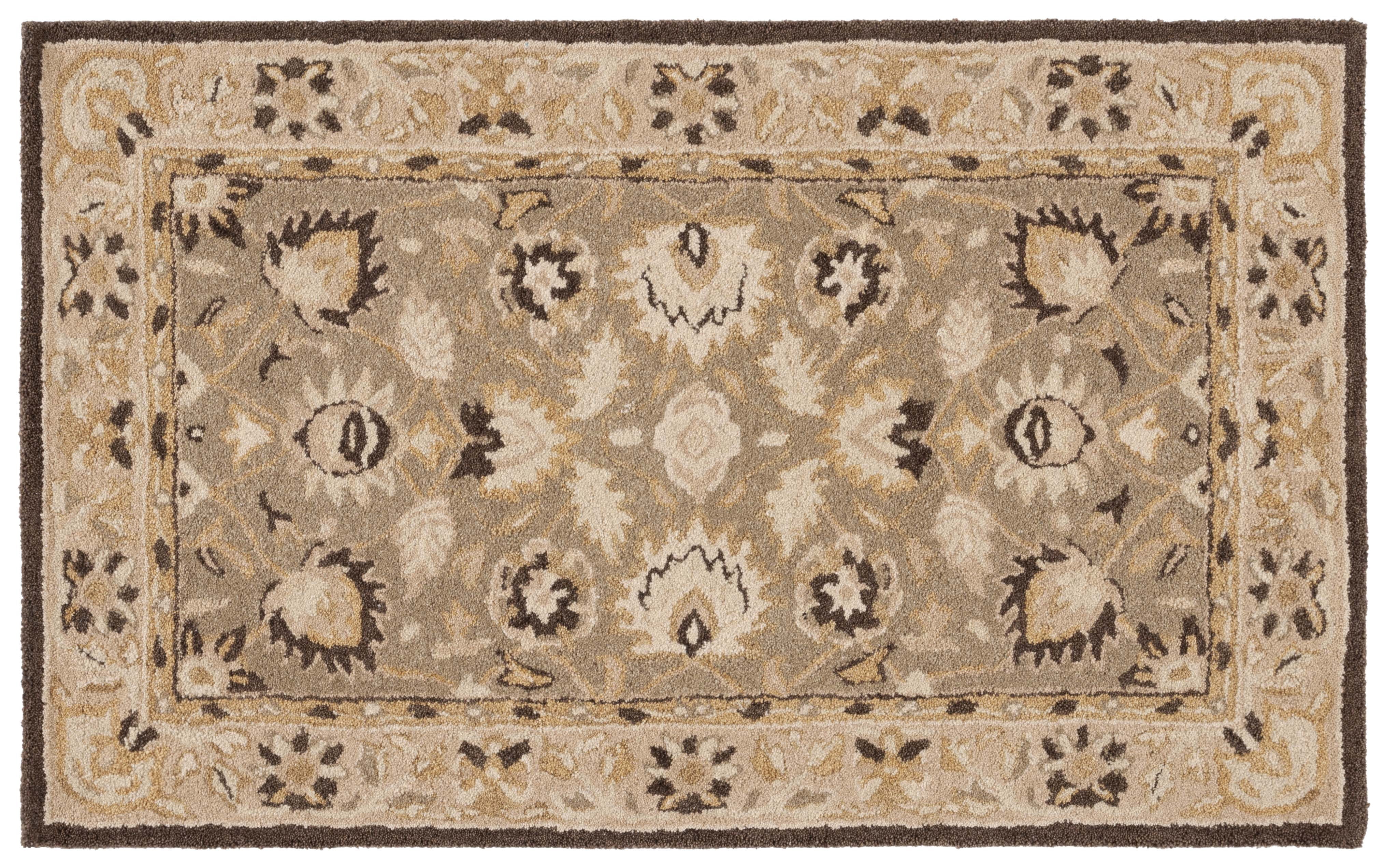 SAFAVIEH Anatolia Venice Floral Wool Area Rug, Sage/Beige, 3' x 5'