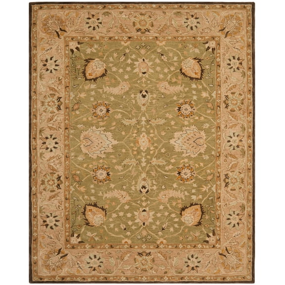 SAFAVIEH Anatolia Venice Traditional Wool Area Rug, Sage/Beige, 8' x 10'