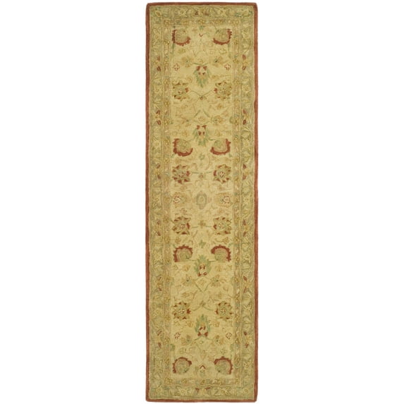 SAFAVIEH Anatolia Venice Traditional Wool Runner Rug, Beige/Rust, 2'3" x 12'