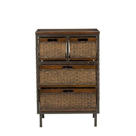 SAFAVIEH Andrew Industrial Rustic 4 Drawer Storage Unit, Dark Teak