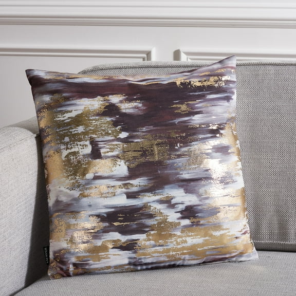 SAFAVIEH Andrine Abstract Pillow, 18" x 18", Gold/Navy