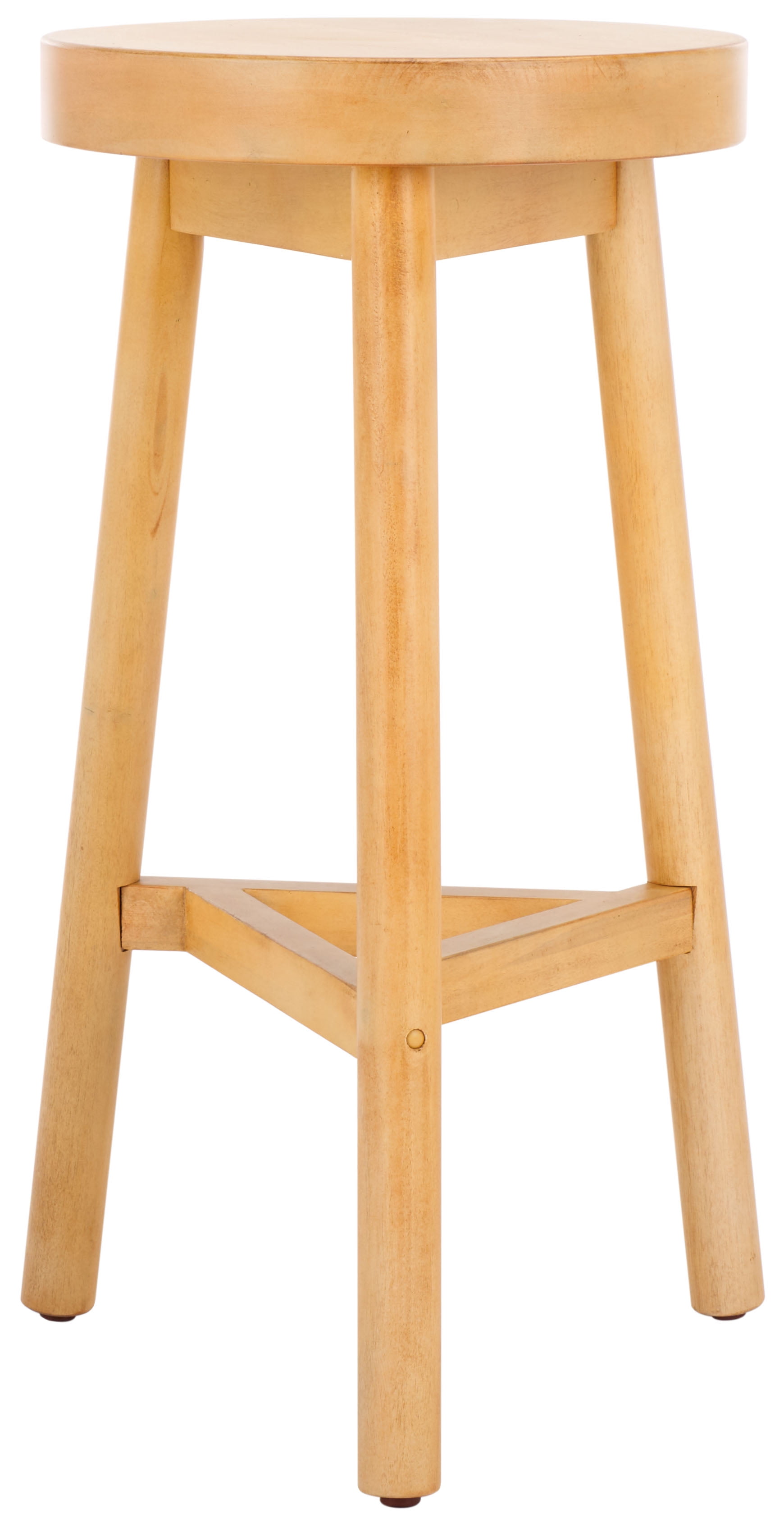 Natural Wood Backless Round Counter Stool