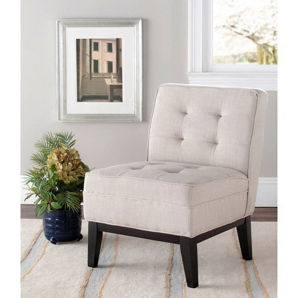 SAFAVIEH Angel Classic Farmhouse Armless Club Chair, Beige Linen