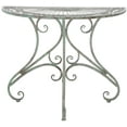 thumbnail image 1 of SAFAVIEH Annalise Outdoor Patio Semi-Circle Accent Table, Antique Green, 1 of 11
