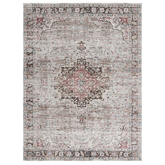 SAFAVIEH Antique Patina Cecilia Oriental Polyester Area Rug, Beige/Brown, 8' x 9'6"