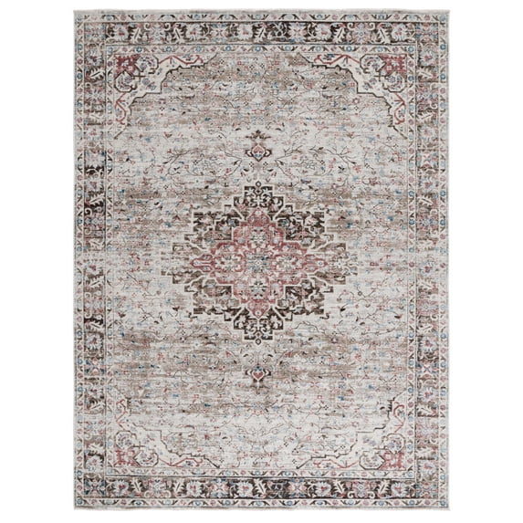 SAFAVIEH Antique Patina Cecilia Oriental Polyester Area Rug, Beige/Brown, 9' x 11'6"