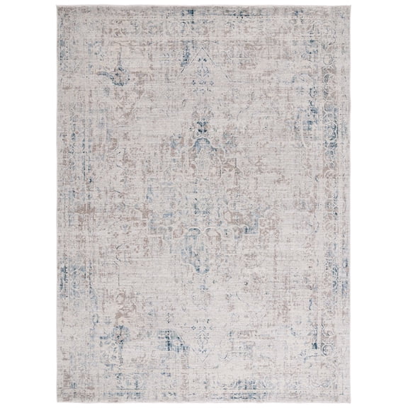 SAFAVIEH Antique Patina Cherlyn Distressed Polyester Area Rug, Gray/Blue, 10' x 12'9"