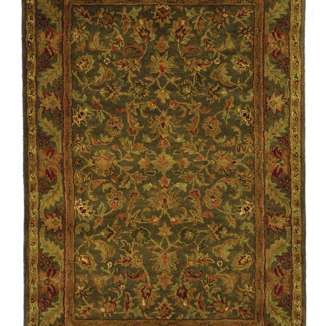 Heirloom Blue 47" Hand-Tufted Wool Traditional Area Rug