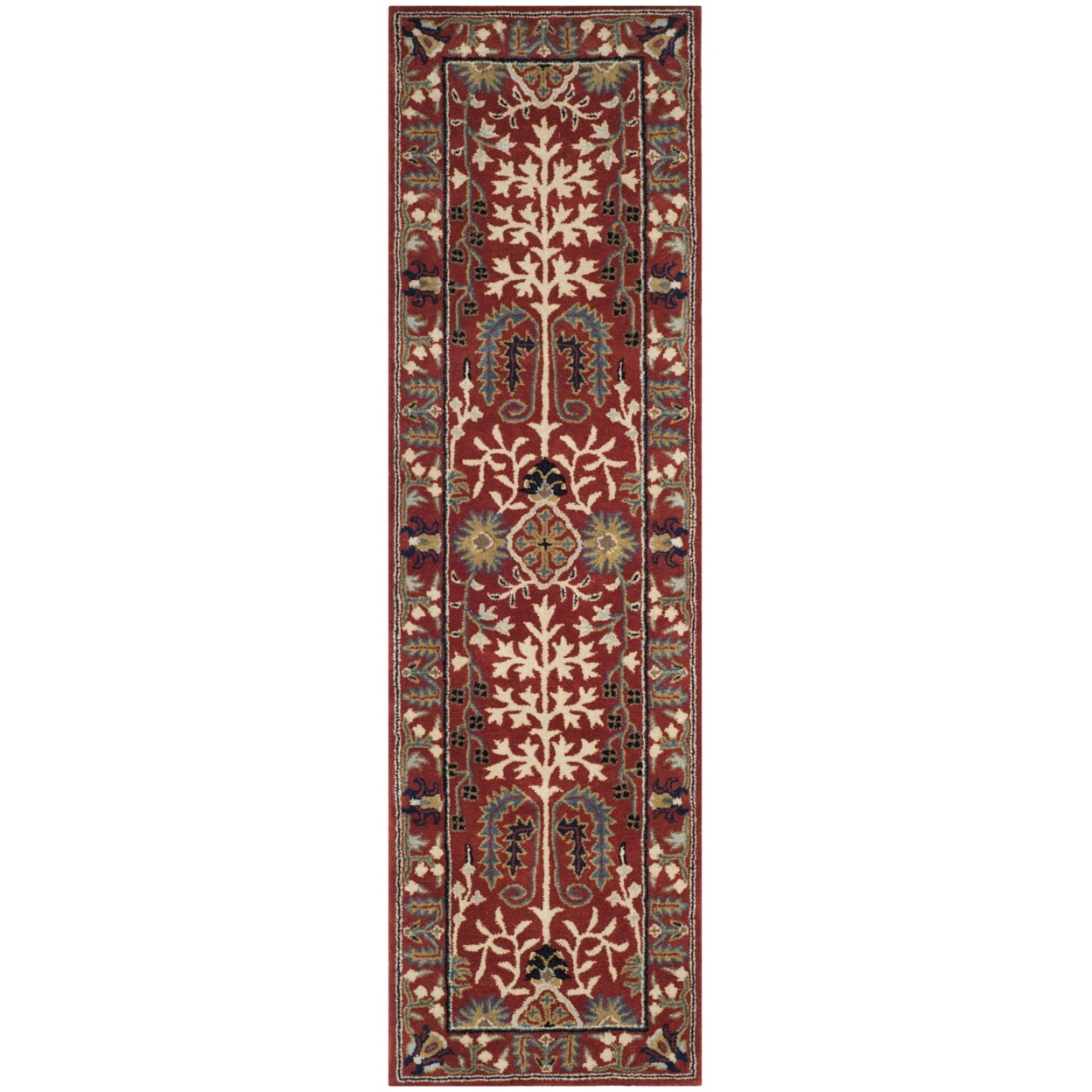 Antiquity Red and Multi Wool Handmade Runner Rug