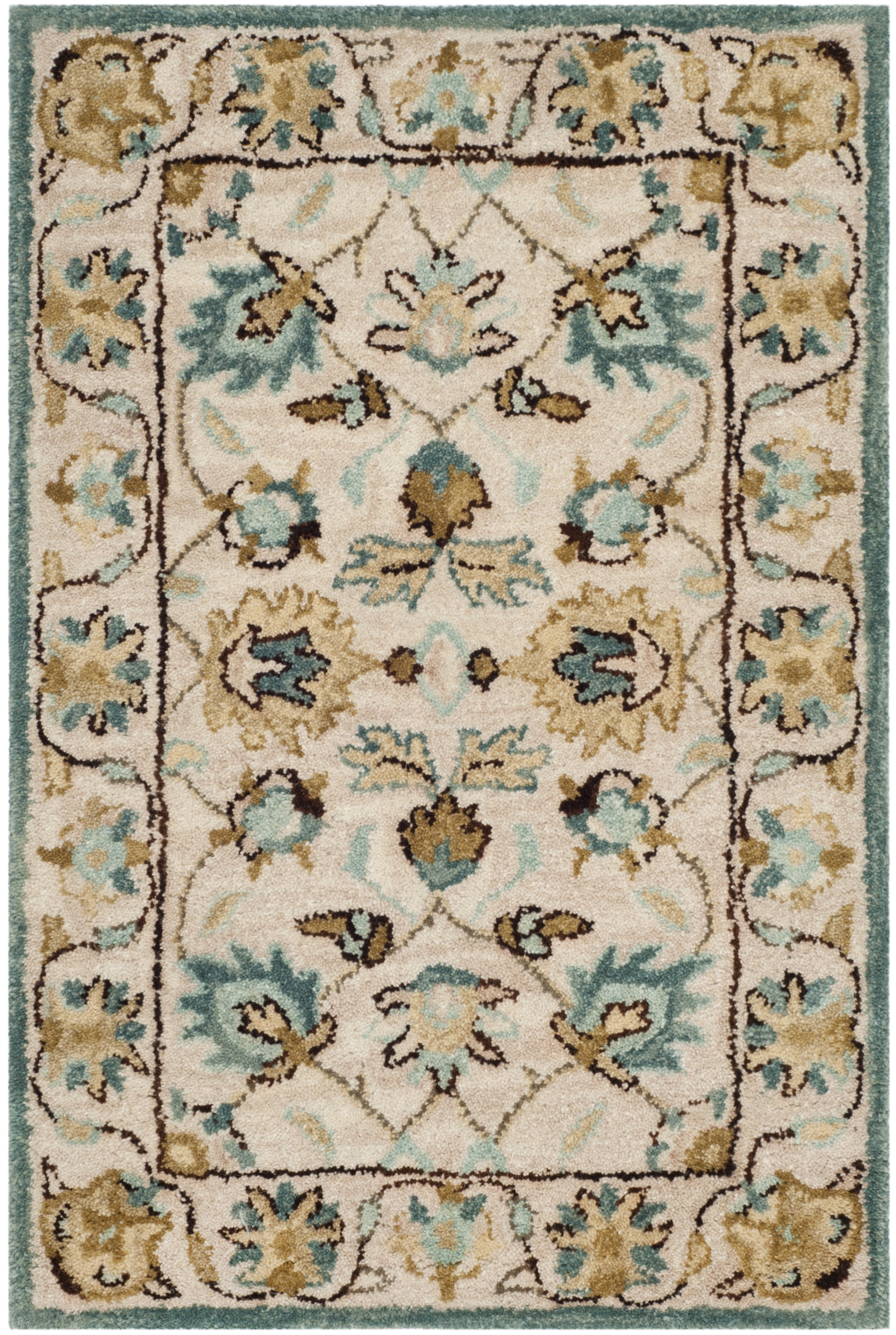 Handmade Tufted Blue Wool Round Area Rug, 24"